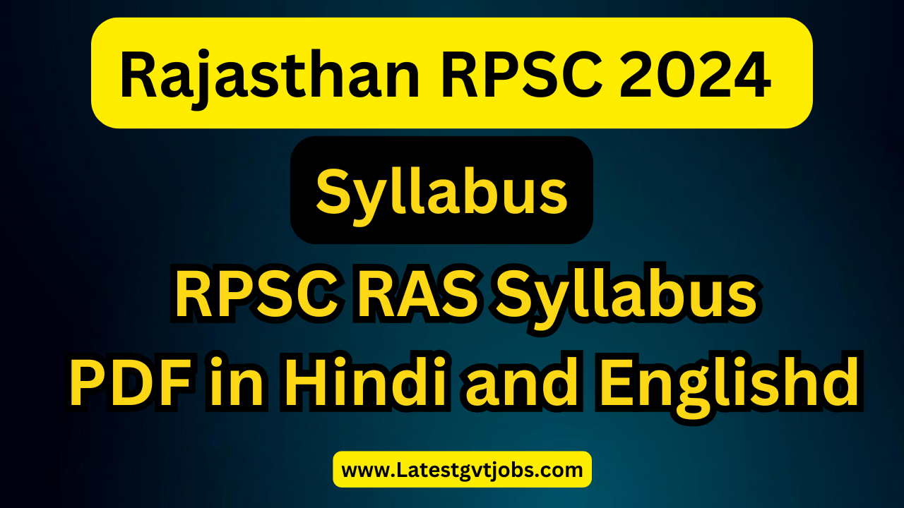 Rajasthan RPSC RAS syllabus PDF in Hindi and English