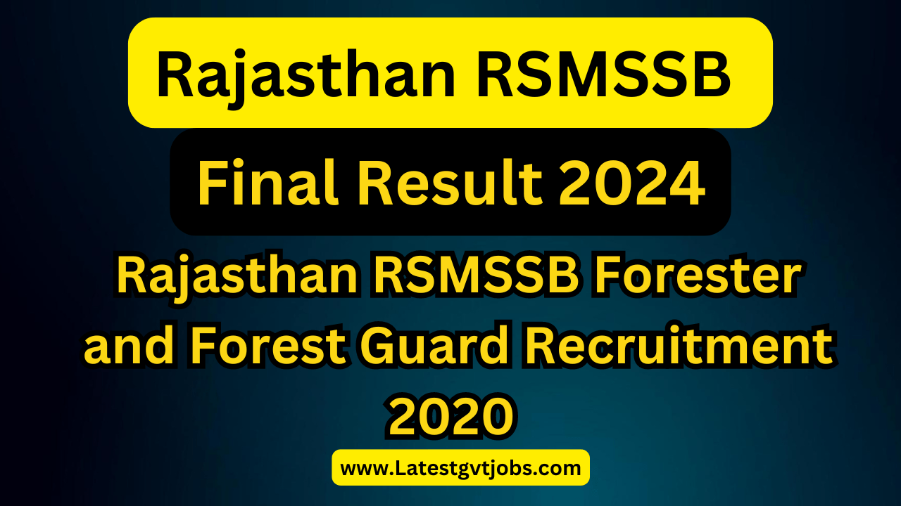 RSMSSB Forester and Forest Guard Recruitment 2020
