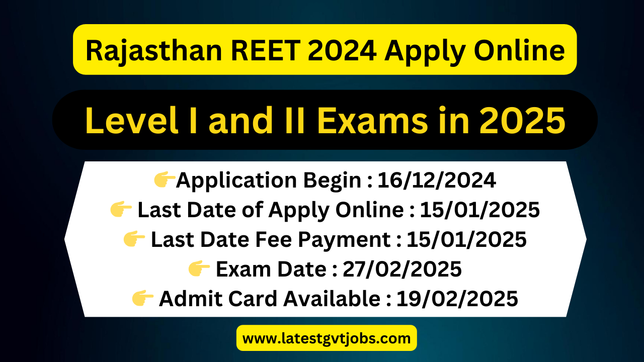 Rajasthan REET 2024 Apply Online